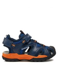 Geox Sandały J Borealis Boy J450RC 014BU C0685 M Niebieski. Niebieskie sandały chłopięce Geox, ze skóry, bez zapięcia. Za 189.99 zł.