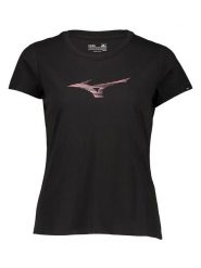 Mizuno Koszulka sportowa w kolorze czarno-jasnoróżowym rozmiar: S. Czarne koszulki sportowe damskie Mizuno, s, bez wzorów, bez ramiączek, outdoorowe. Za 61.46 zł.