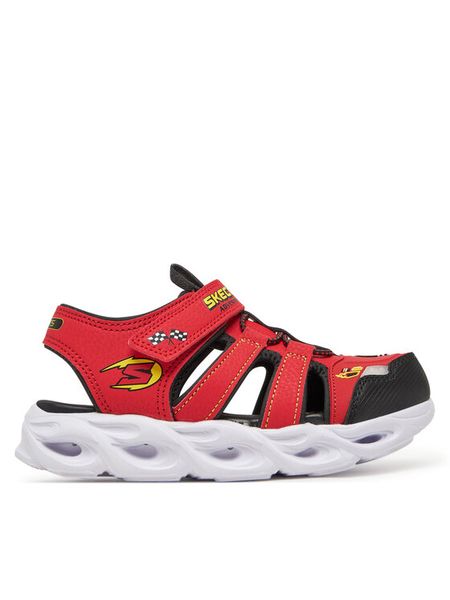 Skechers Sandały Thermo-Splash-Hydro-Flare 400613L/RDBK Czerwony. Czerwone sandały chłopięce Skechers, ze skóry, bez zapięcia. Za 229.99 zł.