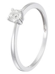 DIAMANTA Złoty pierścionek "Solitaire Clos" z diamentami rozmiar: 54. Szare pierścionki damskie DIAMANTA, z diamentem, złote. Za 790.67 zł.