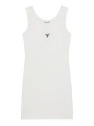 Guess Sukienka codzienna J6GK30 J1314 Biały Slim Fit. Białe sukienki dziewczęce Guess, z aplikacjami, z bawełny, bez ramiączek, proste. Za 134.99 zł.