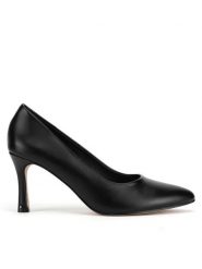 Clara Barson Szpilki WYL3806-1 Czarny. Czarne szpilki damskie Clara Barson, bez wzorów, ze skóry, bez obcasa, na szpilce, bez zapięcia. Za 83.99 zł.