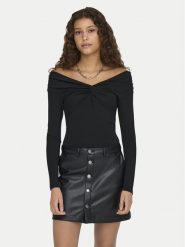 ONLY Bluzka Queen 15331413 Czarny Slim Fit. Czarne bluzki damskie Only, xs, bez wzorów, z syntetyku, bez kołnierzyka, bez ramiączek. Za 59.99 zł.