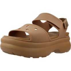 Sandały CROCS 211755C Brązowy. Brązowe sandały damskie Crocs, bez wzorów, z syntetyku, bez obcasa, bez zapięcia. Za 344.99 zł.