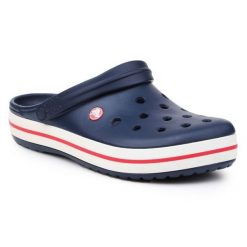 Klapki Crocs Crocband Navy M 11016-410 niebieskie. Niebieskie klapki damskie bez wzorów, bez obcasa, bez zapięcia. Za 374.47 zł.