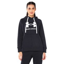 Bluza Z Kapturem Damska Logo Polar Rival. Czarne bluzy damskie Under Armour, l, bez wzorów, z polaru, z kapturem. Za 273.99 zł.