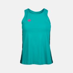 Koszulka CANTAL TOP | Lekka, oddychająca i szybkoschnąca do gry w padla. Czerwone bluzki damskie Izas, bez wzorów, z materiału, eleganckie, bez kołnierzyka, bez ramiączek. Za 160.83 zł.