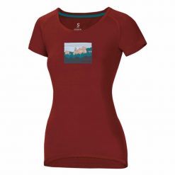 Koszulka damska Ocun Raglan. Czerwone bluzki damskie Ocun, xl, bez wzorów, bez kołnierzyka, bez ramiączek. Za 178.50 zł.