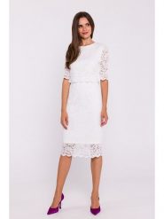 Stylove Sukienka w kolorze białym rozmiar: S. Białe sukienki damskie Stylove, bez wzorów, z koronki, bez ramiączek. Za 229.46 zł.