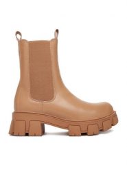 DeeZee Sztyblety ZAL12837-22 Brązowy. Brązowe botki damskie DeeZee, z materiału, bez obcasa, na płaskiej podeszwie, bez zapięcia. Za 199.99 zł.