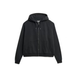 Damska bluza z kapturem zapinana na zamek Superdry Studios Relaxed. Czarne bluzy damskie Superdry, bez wzorów, z kapturem. Za 348.85 zł.