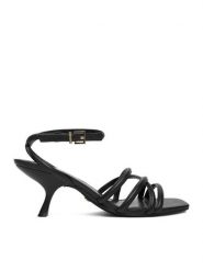 GINO ROSSI Sandały EO-LS655783-1 Czarny. Czarne sandały damskie Gino Rossi, bez wzorów, ze skóry, bez obcasa, na szpilce, bez zapięcia. Za 349.99 zł.