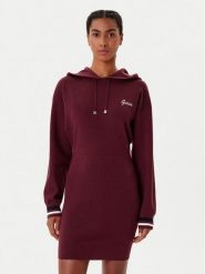 Guess Sukienka dzianinowa V5BK01 Z1152 Bordowy Regular Fit. Czerwone sukienki damskie Guess, z aplikacjami, z dzianiny, bez ramiączek. Za 319.99 zł.