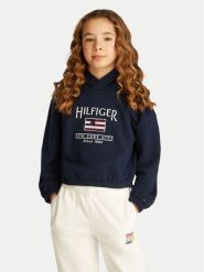 Tommy Hilfiger Bluza KG0KG08558 D Granatowy Regular Fit. Niebieskie bluzy dziewczęce Tommy Hilfiger, bez wzorów, z syntetyku, bez ramiączek, bez kaptura. Za 239.99 zł.