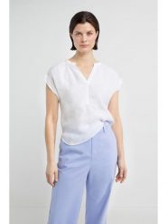 Josephine & Co Bluzka "Julius" w kolorze białym rozmiar: 42. Brązowe bluzki damskie Josephine & Co, bez wzorów, ze lnu, bez kołnierzyka, bez ramiączek. Za 195.99 zł.