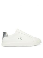 Calvin Klein Sneakersy Low Pro Cups Laceup Lth Met HW0HW02846 Biały. Białe obuwie sportowe damskie Calvin Klein, ze skóry, bez zapięcia. Za 409.99 zł.