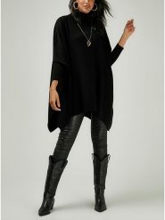 Milan Kiss Sweter w kolorze czarnym rozmiar: XL. Czarne golfy damskie Milan Kiss, xl, z asymetrycznym kołnierzem. Za 136.13 zł.