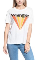T-SHIRT DAMSKI WRANGLER BOYFRIEND TEE OFFWHITE W7019EA02 112130896. T-shirty damskie Wrangler, s, bez wzorów, bez kołnierzyka. W wyprzedaży za 39.99 zł.