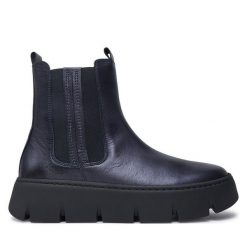Botki Gabor. Niebieskie botki damskie Gabor, bez obcasa, na płaskiej podeszwie, bez zapięcia. Za 709.99 zł.