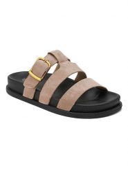 Sixth Sens Klapki w kolorze beżowym rozmiar: 38. Brązowe klapki damskie Sixth Sens, bez wzorów, z otwartym noskiem, bez obcasa, bez zapięcia. Za 104.99 zł.