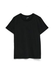 Vero Moda Koszulka w kolorze czarnym rozmiar: XL. Czarne bluzki damskie Vero Moda, xl, bez wzorów, z bawełny, bez kołnierzyka, bez ramiączek. Za 57.60 zł.