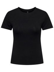 ONLY Koszulka w kolorze czarnym rozmiar: XL. Czarne bluzki damskie Only, xl, bez wzorów, bez kołnierzyka, bez ramiączek. Za 39.49 zł.