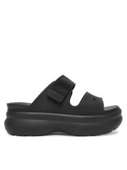 Crocs Klapki Soho Two Strap Sandal 212861 Czarny. Czarne klapki damskie Crocs, bez wzorów, z tworzywa sztucznego, bez obcasa, bez zapięcia. Za 249.99 zł.