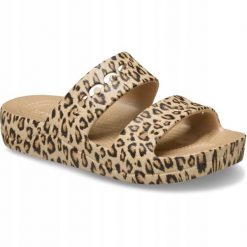 Klapki Dla Dorosłych Crocs Baya Animal Platform. Brązowe klapki damskie Crocs, bez wzorów, z materiału, bez obcasa, bez zapięcia. Za 169.99 zł.