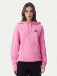 Tommy Jeans Bluza Badge DW0DW19414 Różowy jasny Boxy Fit. Czerwone bluzy damskie Tommy Jeans, m, bez wzorów, z bawełny, bez kaptura. Za 409.99 zł.
