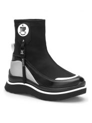 Trendyol Botki w kolorze czarno-białym rozmiar: 37. Białe botki damskie Trendyol, bez obcasa, bez zapięcia. Za 173.99 zł.