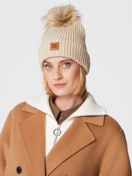 DC Czapka ADJHA03012 Beżowy. Brązowe czapki damskie DC, na zimę, bez wzorów, z materiału. Za 149.99 zł.