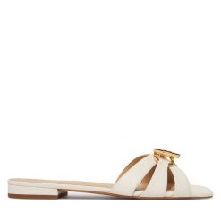 Klapki LAUREN RALPH LAUREN. Białe klapki damskie Lauren Ralph Lauren, bez wzorów, bez obcasa, bez zapięcia. Za 629.99 zł.