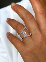 DI GIORGIO Srebrny pierścionek rozmiar: 58. Szare pierścionki damskie DI GIORGIO, srebrne. Za 153.34 zł.