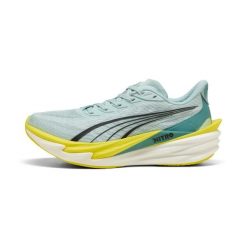 Damskie buty do biegania Puma Deviate Nitro 4. Zielone obuwie sportowe damskie Puma, z gumy, bez zapięcia, do biegania. Za 589.99 zł.