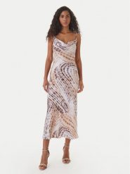 Guess Sukienka koktajlowa W6GK94 W2266 Beżowy Regular Fit. Brązowe sukienki damskie Guess, z aplikacjami, z lyocellu, wizytowe, bez ramiączek. Za 614.99 zł.