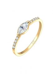 Elli Damski zaręczynowy eleganckie z kryształami w srebrze próby 925 Sterling Silver pozłacany Pierścionki 1 ct. Szare pierścionki damskie Elli, pozłacane. Za 241.39 zł.
