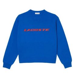 Bluza damska Lacoste AF2229. Niebieskie bluzy damskie Lacoste, xs, bez wzorów, z bawełny, bez kaptura. Za 417.00 zł.