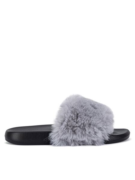 DeeZee Klapki WFA2783-1 Szary. Szare klapki damskie DeeZee, bez wzorów, z syntetyku, bez obcasa, bez zapięcia. Za 69.99 zł.