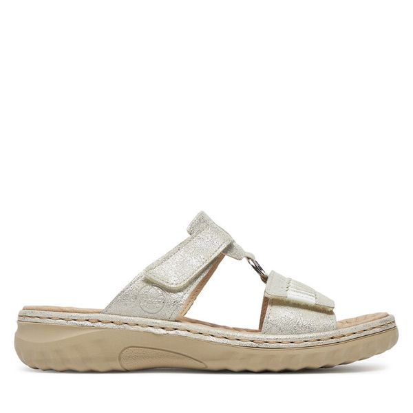 Klapki Rieker. Szare klapki damskie Rieker, bez wzorów, bez obcasa, bez zapięcia. Za 239.99 zł.