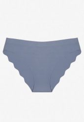 Niebieskie Bezszwowe Majtki Figi z Falbanką Floroti. Niebieskie figi Born2be, bez wzorów, z jeansu. Za 4.99 zł.