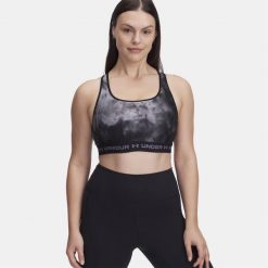 Damski Top Biustonosz Sportowy Under Armour Crossback Mid Print. Czarne obuwie sportowe treningowe Under Armour, na fitness i siłownię. Za 129.99 zł.