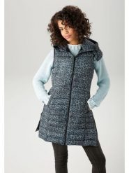 Aniston Kamizelka pikowana w kolorze czarno-niebieskim rozmiar: 44. Niebieskie kamizelki damskie Aniston, bez wzorów, bez kaptura. Za 126.75 zł.