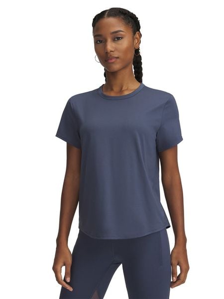 Under Armour Koszulka sportowa w kolorze granatowym rozmiar: M. Niebieskie koszulki sportowe damskie Under Armour, m, bez wzorów, z materiału, bez ramiączek, outdoorowe. Za 104.89 zł.