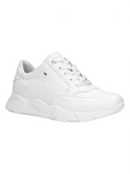 Wojas Skórzane sneakersy w kolorze białym rozmiar: 39. Białe obuwie sportowe damskie Wojas, ze skóry, bez zapięcia. Za 308.18 zł.