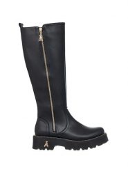 Patrizia Pepe Skórzane kozaki w kolorze czarnym rozmiar: 39. Czarne kozaki damskie Patrizia Pepe, na zimę, bez obcasa, bez zapięcia. Za 491.99 zł.