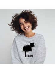 WOOOP Bluza "Ink cat" w kolorze szarym rozmiar: L. Szare bluzy damskie Wooop, l, bez wzorów, z bawełny, bez kaptura. Za 109.78 zł.