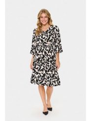 SAINT TROPEZ Sukienka w kolorze biało-czarnym rozmiar: S. Białe sukienki damskie Saint Tropez, bez wzorów, z wiskozy, klasyczne, bez ramiączek. Za 126.99 zł.