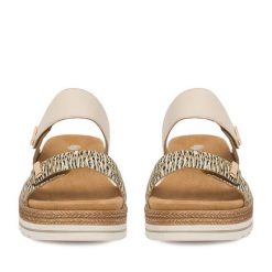 Sandały Remonte. Brązowe sandały damskie Remonte, bez wzorów, bez obcasa, na płaskiej podeszwie, bez zapięcia. Za 379.99 zł.