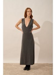 Just Cashmere Kaszmirowa sukienka "Tessa" w kolorze antracytowym rozmiar: S. Czarne sukienki damskie Just Cashmere, bez wzorów, z kaszmiru, bez ramiączek. Za 434.99 zł.