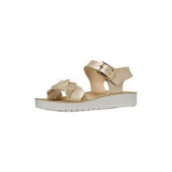 Sandały GEOX J SANDAL COSTAREI Złoty. Szare sandały damskie Geox, bez wzorów, z syntetyku, bez obcasa, bez zapięcia. Za 206.99 zł.